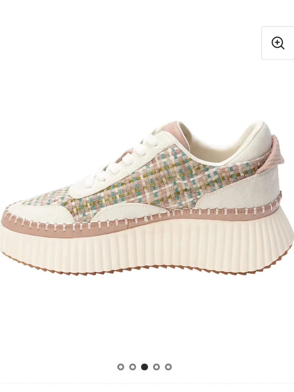 Coconuts by Matisse Blush Woven Platform Sneakers with Cream Trim